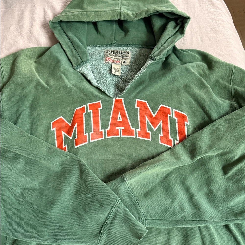 Stadium Athletics Green Hoodie with Miami Logo